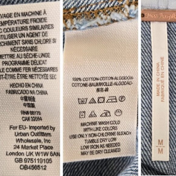 FREE PEOPLE 'DREAMING OF DENIM' TUNIC TOP MINI DRESS BOHO WESTERN RODEO (M) - Picture 7 of 7